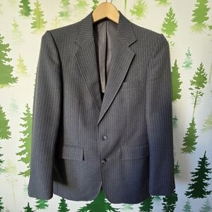 Classic Grey Pinstripe Men's Blazer